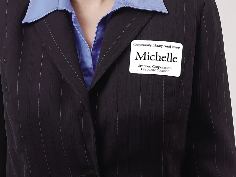 Avery® EcoFriendly 100% Recycled Name Badges, 2 1/3" x 3 3/8", White, Pack Of 160