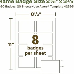 Avery® EcoFriendly 100% Recycled Name Badges, 2 1/3