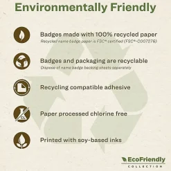 Avery® EcoFriendly 100% Recycled Name Badges, 2 1/3