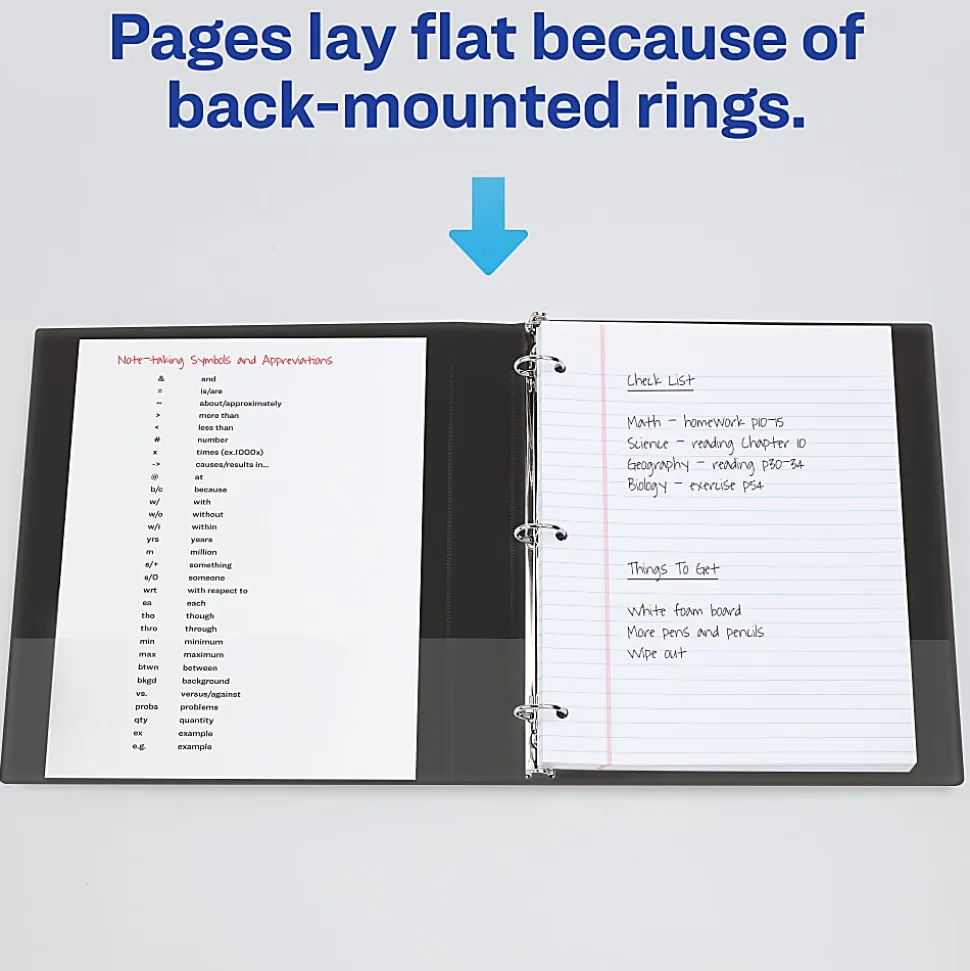 Avery® Economy 3-Ring Binder, 1" Round Rings, Black