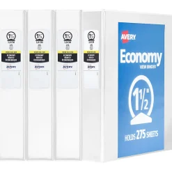 Avery® Economy View 3 Ring Binders, 1-1/2