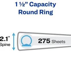 Avery® Economy View 3 Ring Binders, 1-1/2