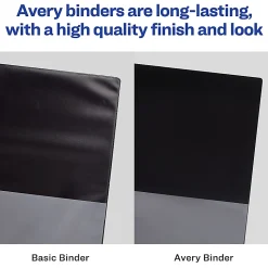 Avery® Economy View 3 Ring Binders, 2" Round Rings, Black, Pack Of 4