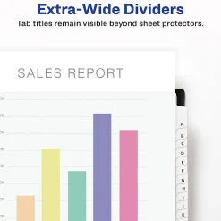Avery® Extra-Wide A-Z Tab With Customizable Table of Contents Dividers For 3 Ring Binders, 9-1/4