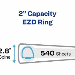 Avery® Extra-Wide Heavy-Duty View 3-Ring Binder With Locking One-Touch EZD™ Rings, 2