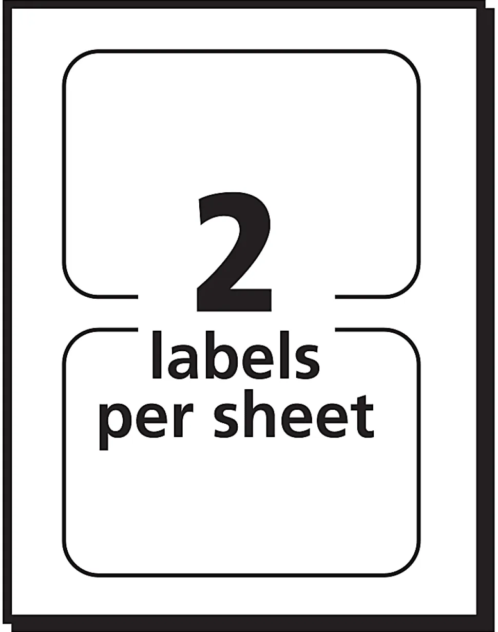 Avery® Flexible Name Badge Labels, 2 1/3" x 3 3/8", White With Blue Border, Pack Of 40