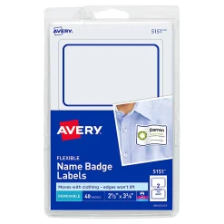 Avery® Flexible Name Badge Labels, 2 1/3