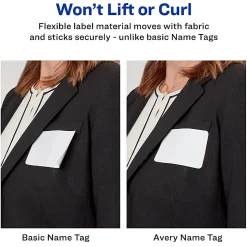 Avery® Flexible Name Badge Labels, 2 1/3" x 3 3/8", White, Box Of 160