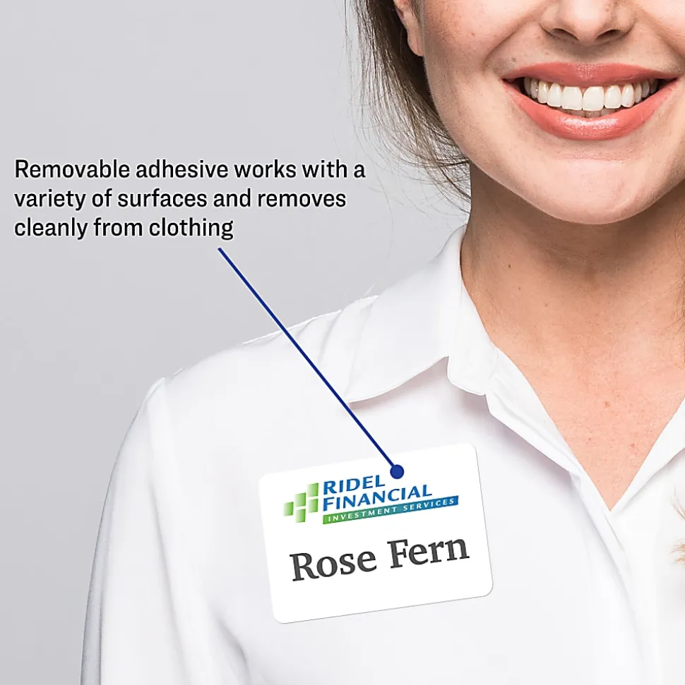 Avery® Flexible Name Badge Labels, 5395, 2 1/3" x 3 3/8", White, Box Of 400