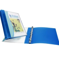 Avery® Flexible View 3 Ring Binder, 1" Round Rings, Blue, Pack Of 12 Binders