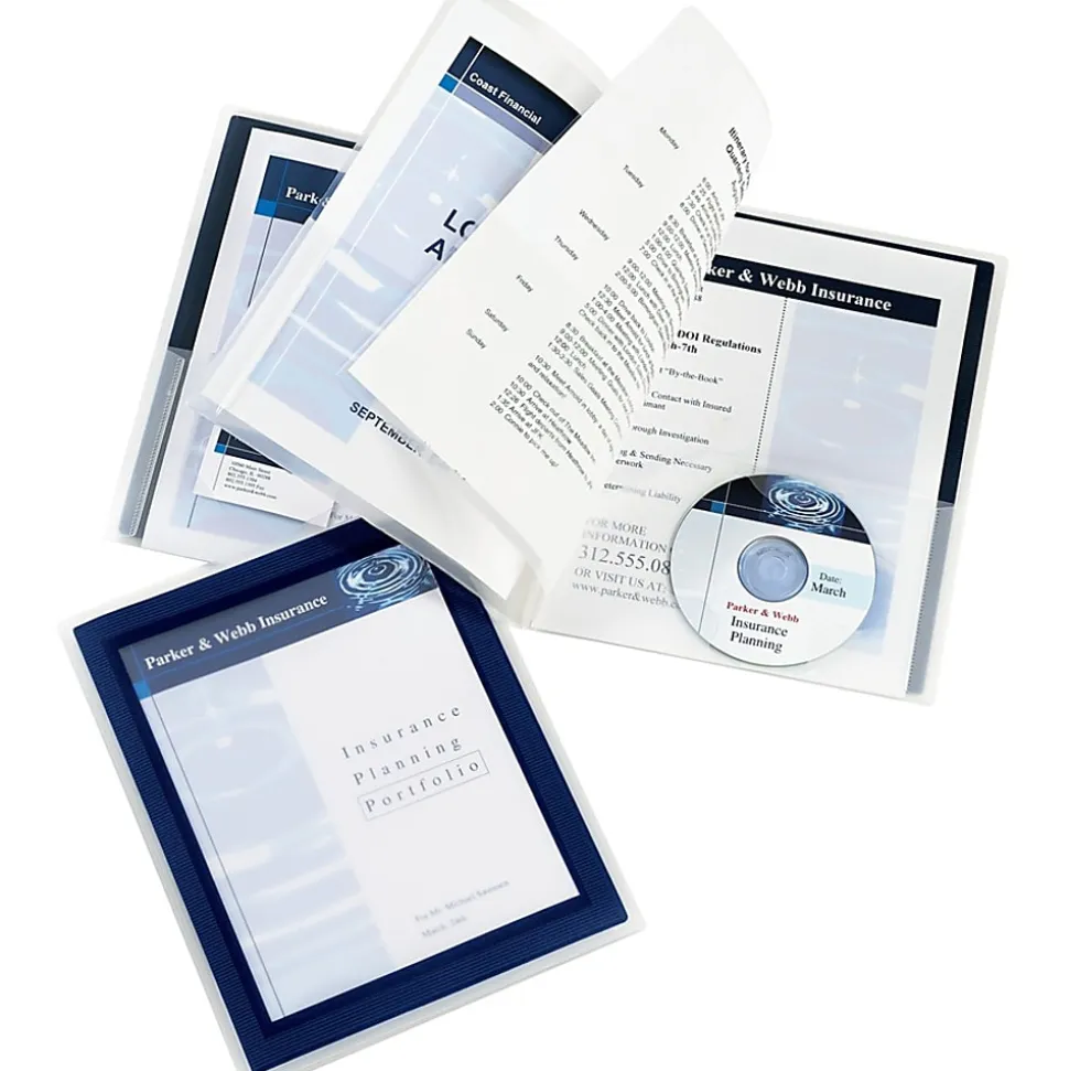 Avery® Flexi-View Organizer, 8-1/2" x 11", 6 Pocket, Navy Blue