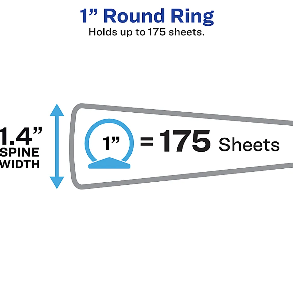 Avery® Flexi-View® 3 Ring Binder, 1" Round Rings, Navy Blue, 1 Binder