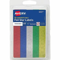 Avery® Foil Stars, 1/2