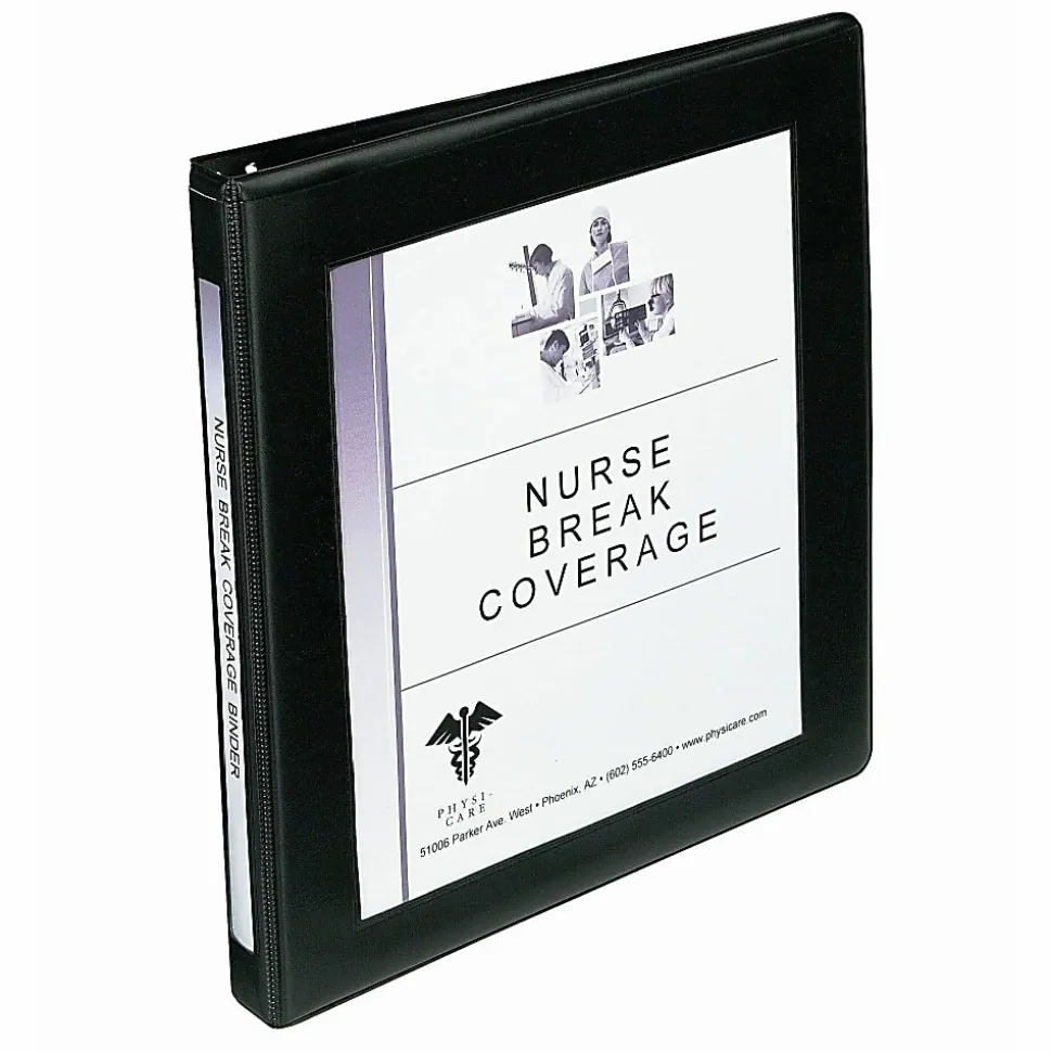 Avery® Frame View 3-Ring Binder With Locking One-Touch EZD™ Rings, 1/2" D-Rings, Black