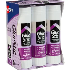 Avery® Glue Stic™ Disappearing Purple Glue Sticks, 1.27 Oz., Pack Of 6