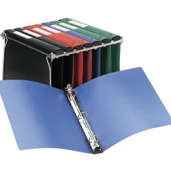 Avery® Hanging Storage 3-Ring Binder, 1" Round Rings, Red