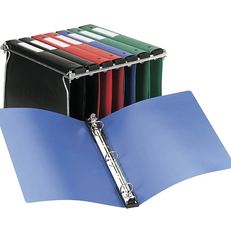 Avery® Hanging Storage 3-Ring Binder, 1" Round Rings, Red