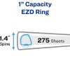 Avery® Heavy-Duty Framed View 3-Ring Binder, 1" One Touch EZD® Rings, White