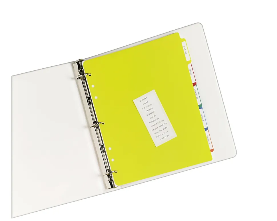 Avery® Heavy Duty Plastic Dividers With White Tab Labels, 8 1/2" x 11", Multicolor, 5-Tab