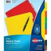 Avery® Heavy-Duty Plastic Dividers, 8-1/2" x 11", 30% Recycled, Set of 8