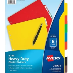 Avery® Heavy-Duty Plastic Dividers, 8-1/2