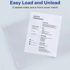 Avery® Heavy Duty Plastic Document Sleeves, 8 1/2" x 11", Holds Up To 25 Sheets, Clear, Pack Of 12
