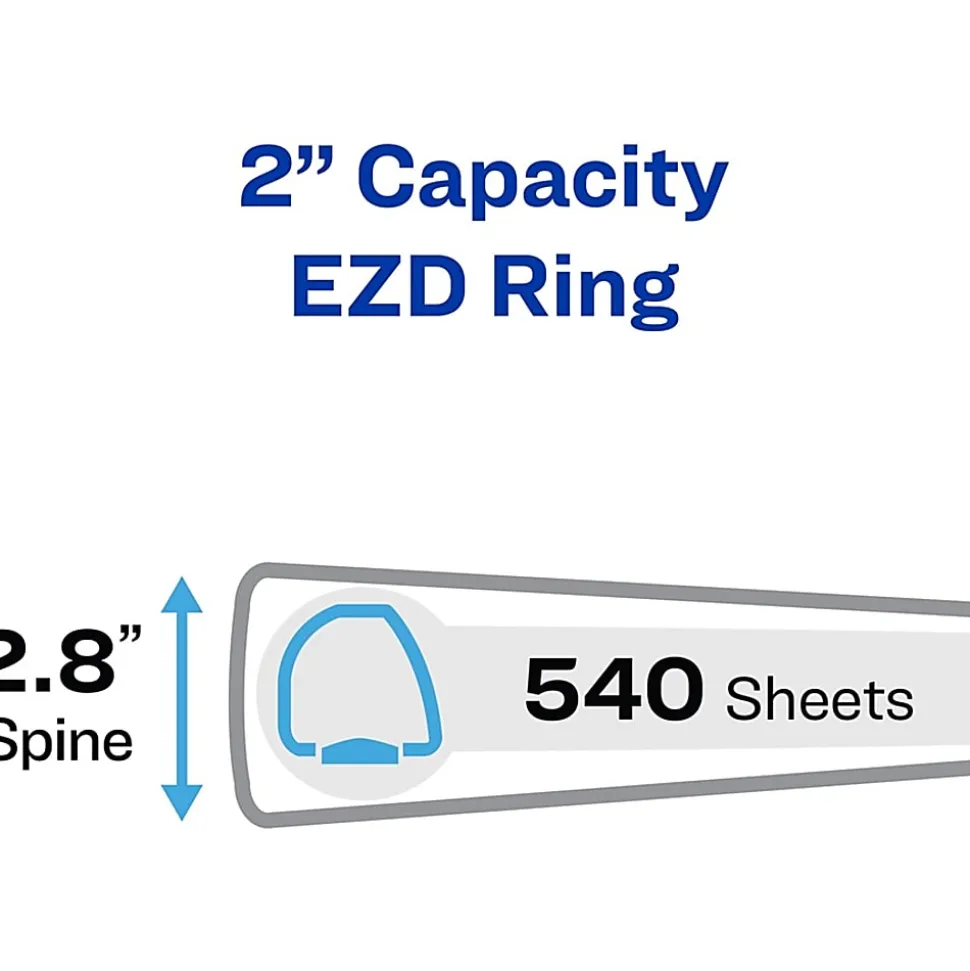 Avery® Heavy-Duty 3-Ring Binder With Locking One-Touch EZD™ Rings, 2" D-Rings, 44% Recycled, Black