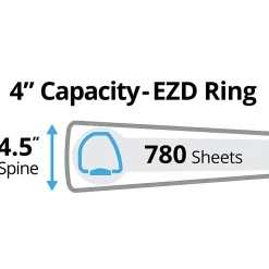 Avery® Heavy-Duty View 3-Ring Binder With Locking One-Touch EZD™ Rings, 4" D-Rings, 43% Recycled, Pacific Blue