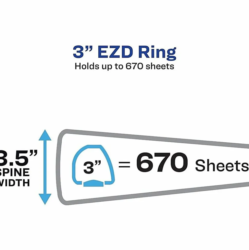 Avery® Heavy-Duty View 3-Ring Binder With Locking One-Touch EZD™ Rings, 3" D-Rings, Red