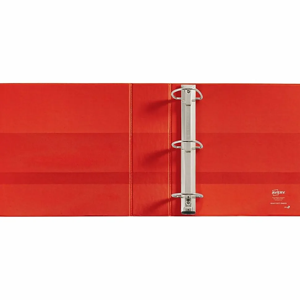 Avery® Heavy-Duty View 3-Ring Binder With Locking One-Touch EZD™ Rings, 3" D-Rings, Red