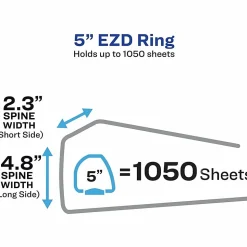 Avery® Heavy-Duty View 3-Ring Binder With Locking One-Touch EZD™ Rings, 5" D-Rings, Red
