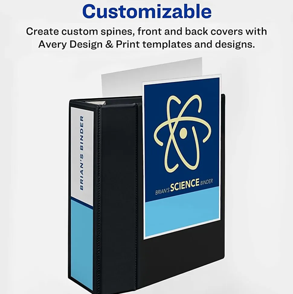 Avery® Heavy-Duty View 3-Ring Binder With Locking One-Touch EZD™ Rings, 5" D-Rings, Red