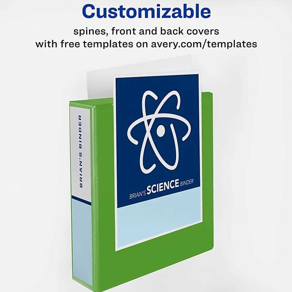 Avery® Heavy-Duty View 3-Ring Binder With Locking One-Touch EZD™ Rings, 4" D-Rings, 43% Recycled, Chartreuse