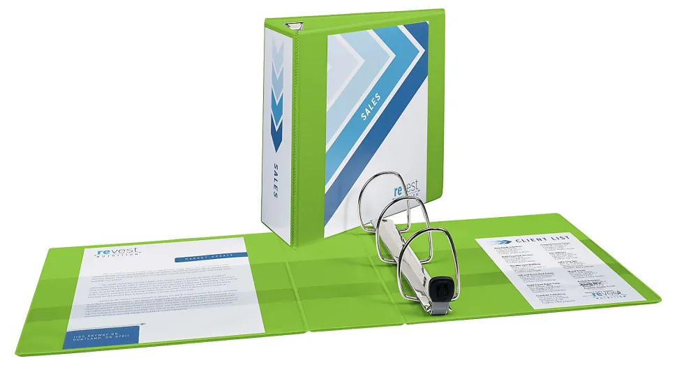 Avery® Heavy-Duty View 3-Ring Binder With Locking One-Touch EZD™ Rings, 4" D-Rings, 43% Recycled, Chartreuse