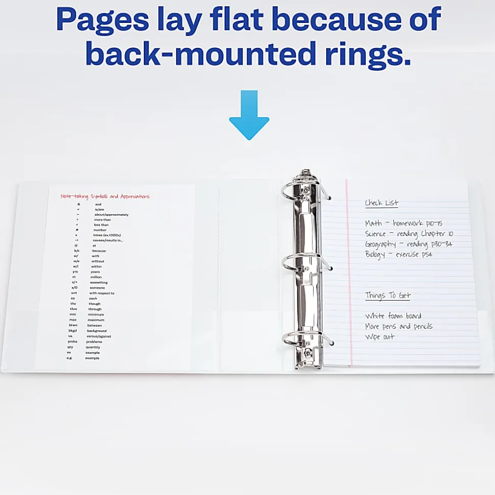 Avery® Heavy-Duty View 3 Ring Binder, 5" One Touch EZD® Rings, White, Pack Of 2 Binders