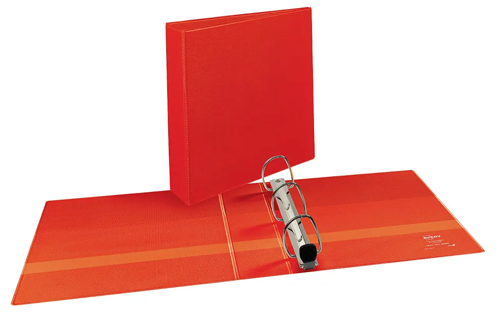 Avery® Heavy-Duty View 3-Ring Binder With Locking One-Touch EZD™ Rings, 2" D-Rings, Red