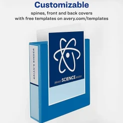 Avery® Heavy-Duty View 3-Ring Binder With Locking One-Touch EZD™ Rings, 2" D-Rings, 39% Recycled, Pacific Blue