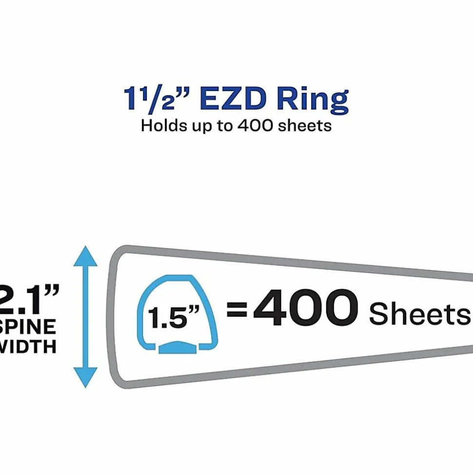 Avery® Heavy-Duty View 3-Ring Binder With Locking One-Touch EZD™ Rings, 1 1/2" D-Rings, Red