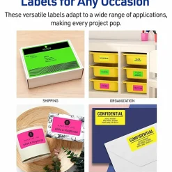 Avery® High-Visibility Permanent Shipping Labels, 5948, 5 1/2