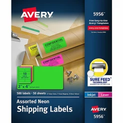 Avery® High-Visibility Permanent Shipping Labels, 5956, 2