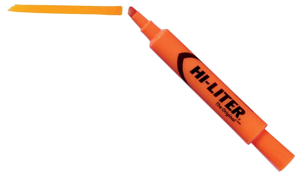 Avery® Hi-Liter® Desk-Style Highlighters, Fluorescent Orange, Box Of 12