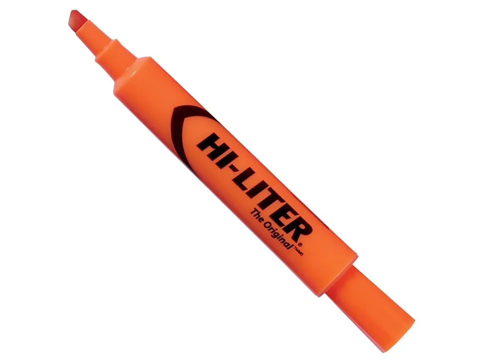 Avery® Hi-Liter® Desk-Style Highlighters, Fluorescent Orange, Box Of 12