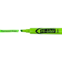 Avery® Hi-Liter® Highlighters, SmearSafe®, Chisel Tip, Desk-Style, Fluorescent Green, Box Of 12