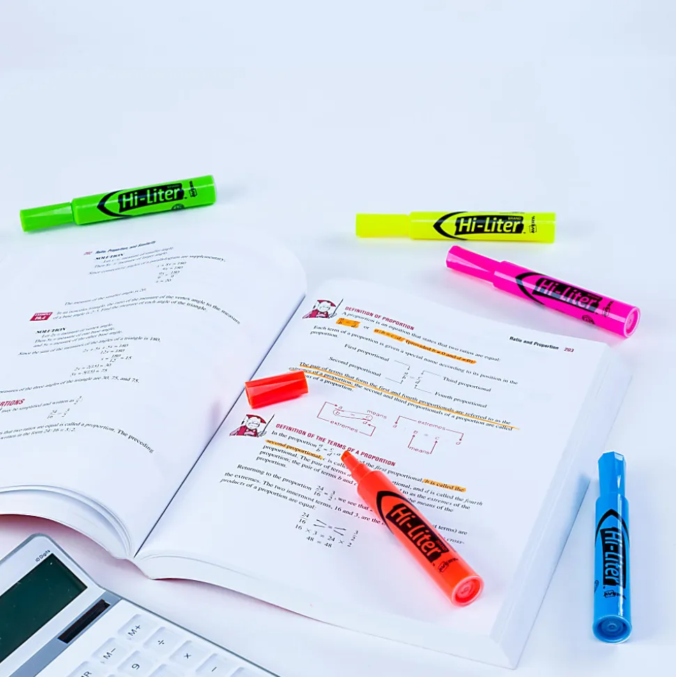 Avery® Hi-Liter® SmearSafe® Highlighters, Chisel Tip, Desk-Style, Assorted, Pack Of 12 Highlighters