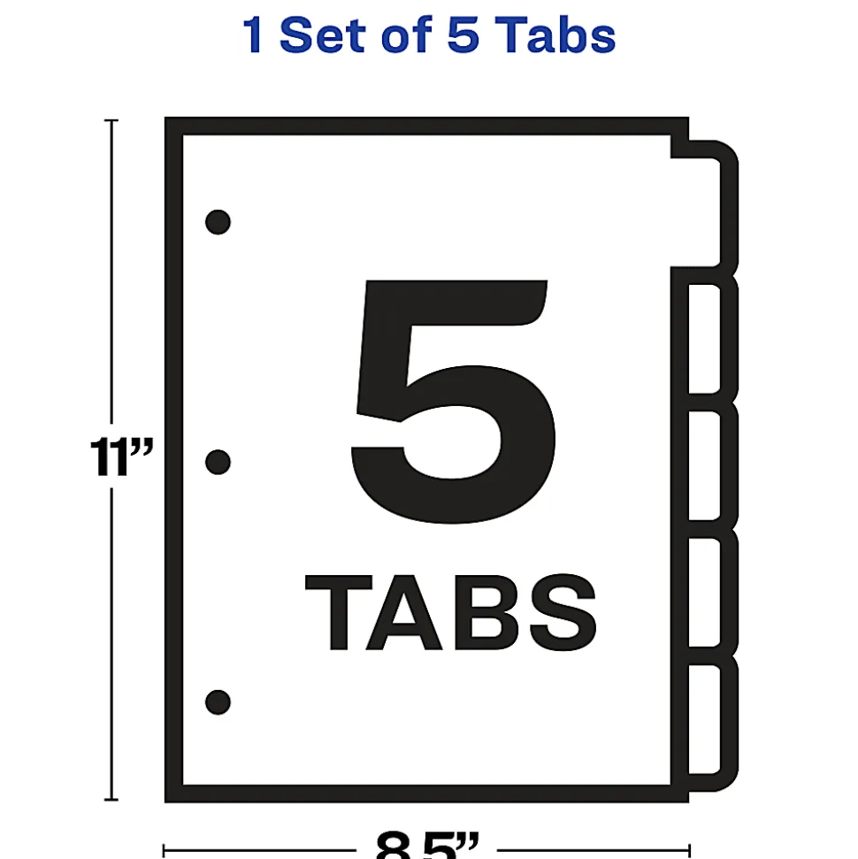 Avery®Index Maker® Big Tab Clear Label Dividers, 5-Tab Set