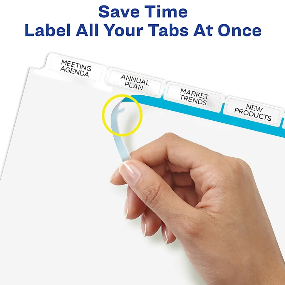 Avery®Index Maker® Big Tab Clear Label Dividers, 5-Tab Set