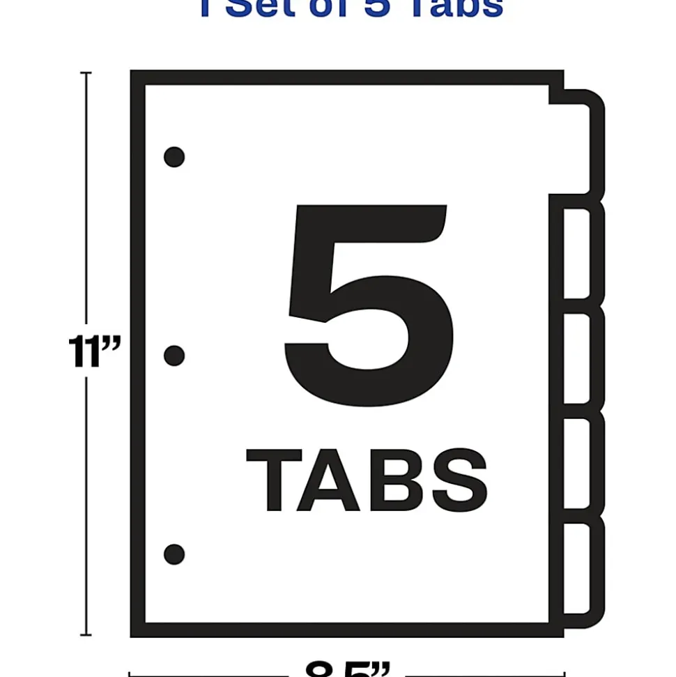 Avery®Index Maker® Big Tab Clear Label Dividers, 5-Tab Set