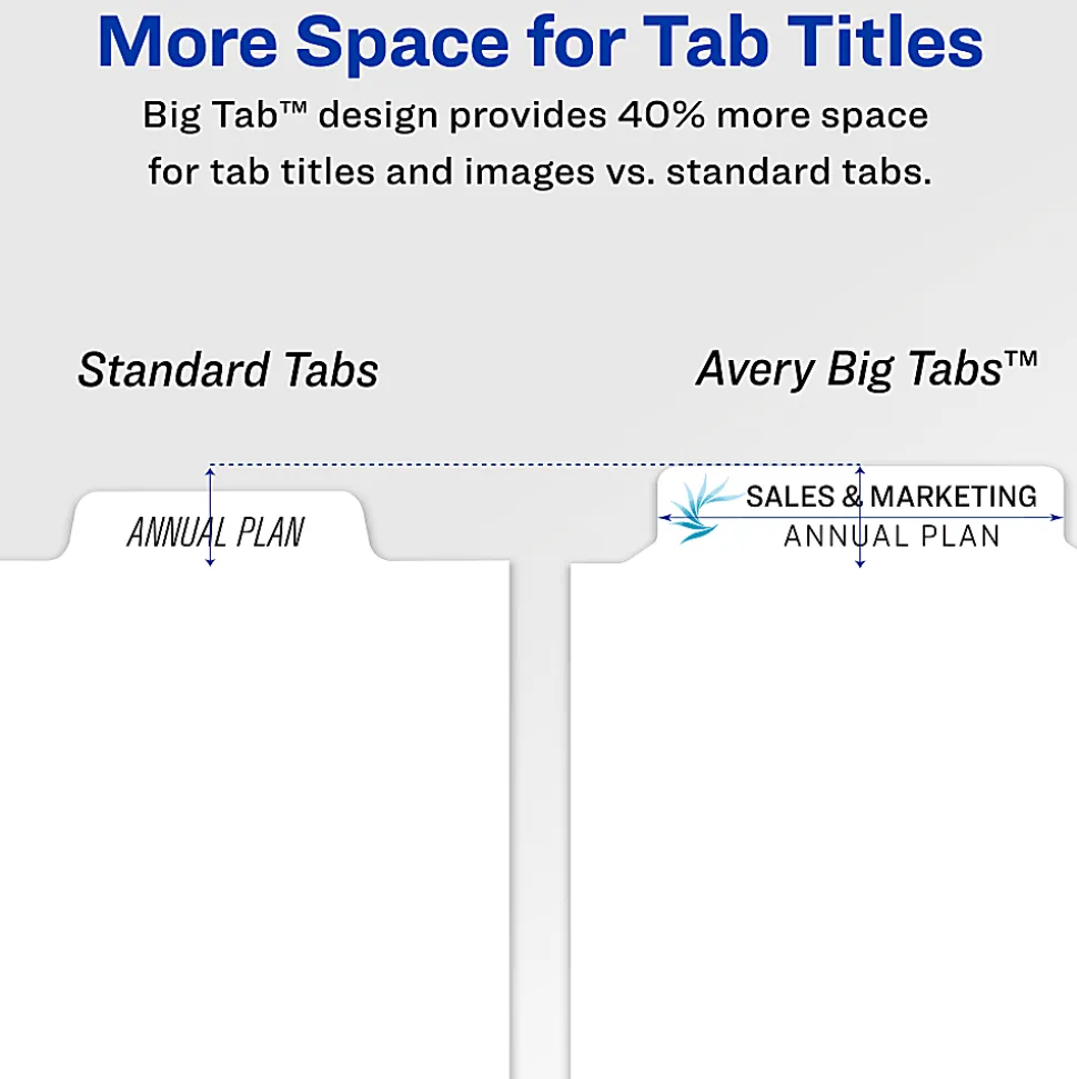 Avery®Index Maker® Big Tab Clear Label Dividers, 8-Tab Set