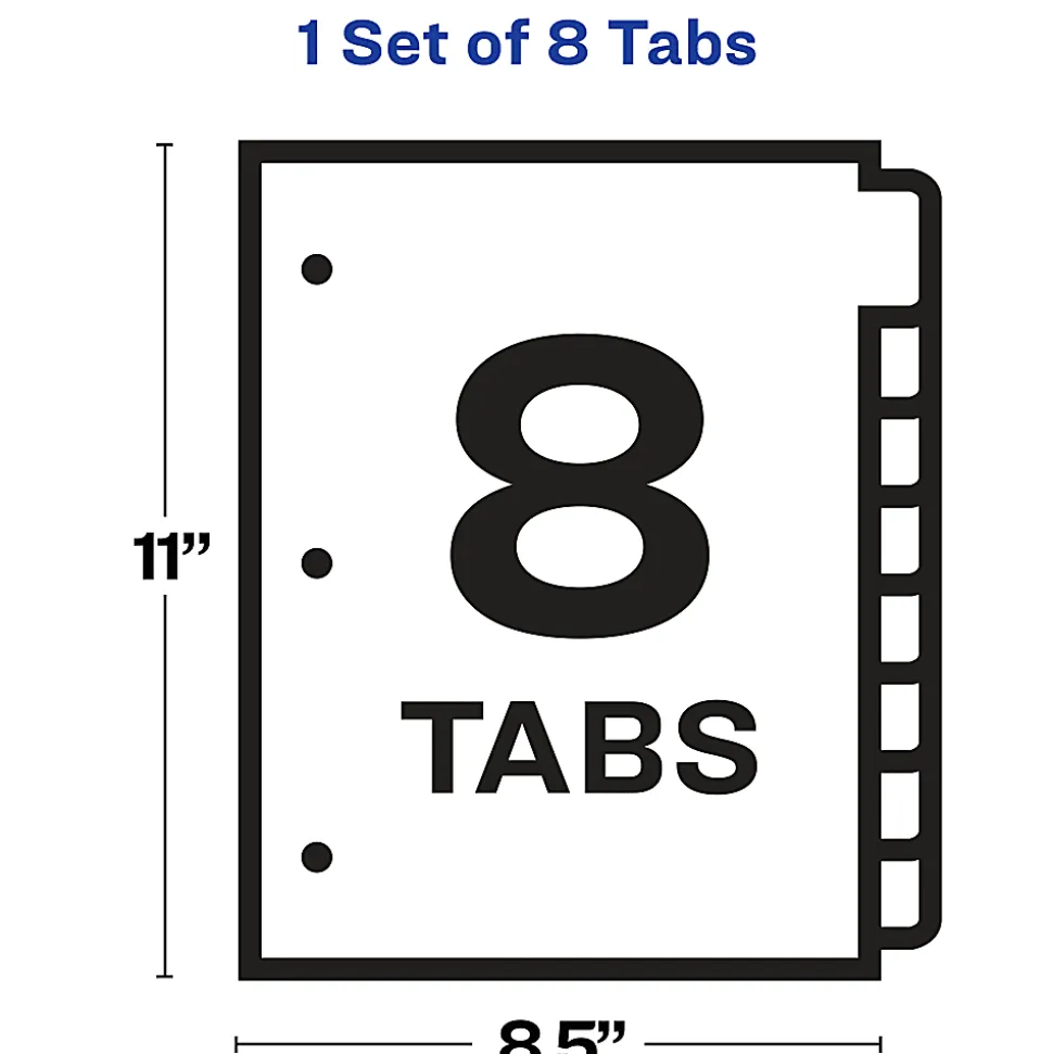 Avery®Index Maker® Big Tab Clear Label Dividers, 8-Tab Set