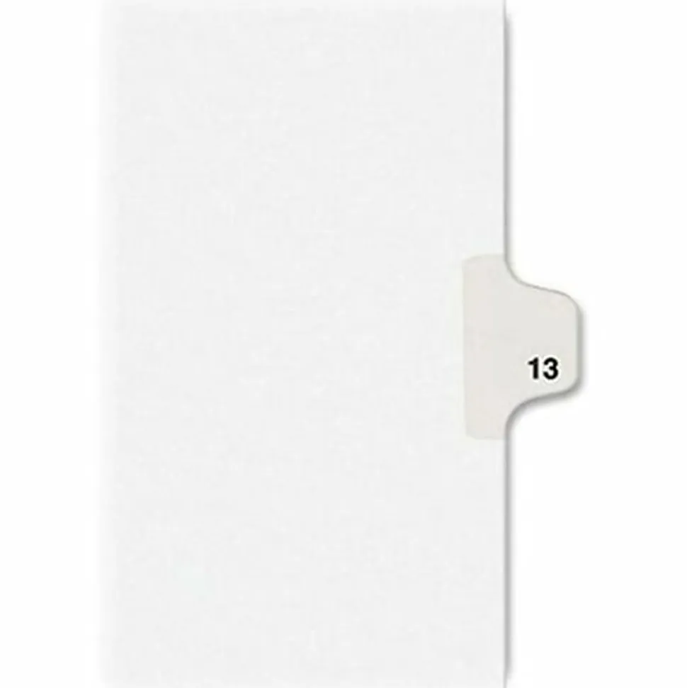 Avery® Individual Legal Dividers Avery® Style, Letter Size, Side Tab #13, White Dividers/White Tabs, Pack Of 25